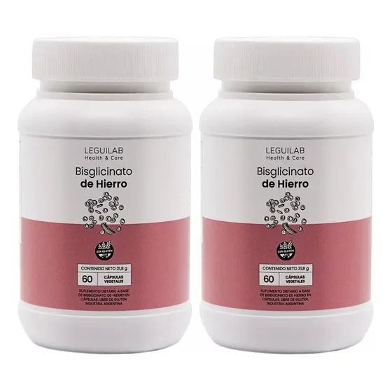 Bisglicinato De Hierro X2u | 60 Cápsulas Vegetales | Premium