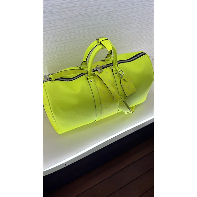 Louis Vuitton Keepall 50 Piel Yellow Neon