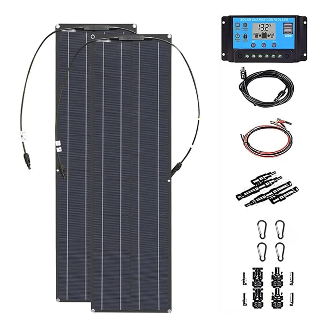 Kit Panel Solar Flexible 200 Vatio 21 Voltio Para Casa Fuera