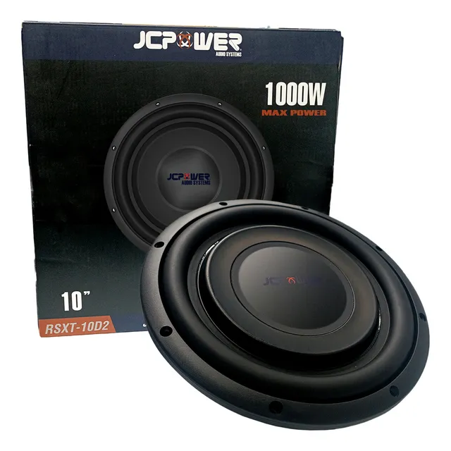 Subwoofer De 10 PLG Jc Power Rsxt-10d2 Doble Bobina 1000w Color Negro