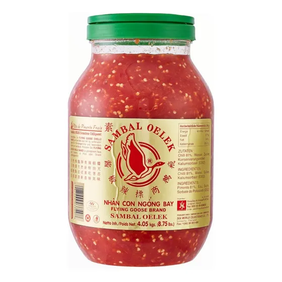 Salsa Sambal Oelek Sauce, Flying Goose, 3.45 L