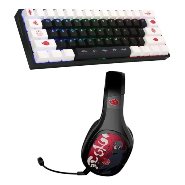 Combo Teclado + Diadema Bluethooth Naruto Akatsuki