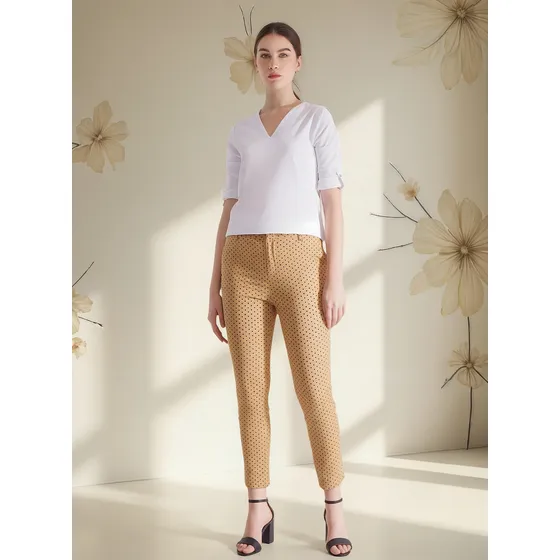 Pantalon Mujer Patprimo Chino Beige Algodón 30071536-8262