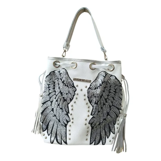 Cartera De Cuero Premium Aplique  Mujeres De Linaje Angel