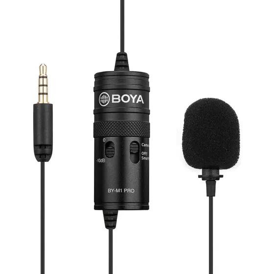 Microfone De Lapela Boya By-m1 Pro P/câmera Celular Pc Preto