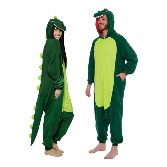 Disfraz Dinosaurio Trex Verde Pijama Unipieza Tamaño Mediano