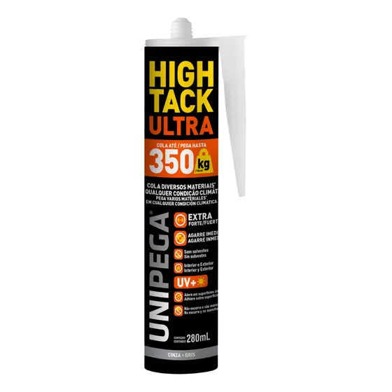 Silicona Adhesivo Gris Hibrido High Tack Hasta 350kg Unipega