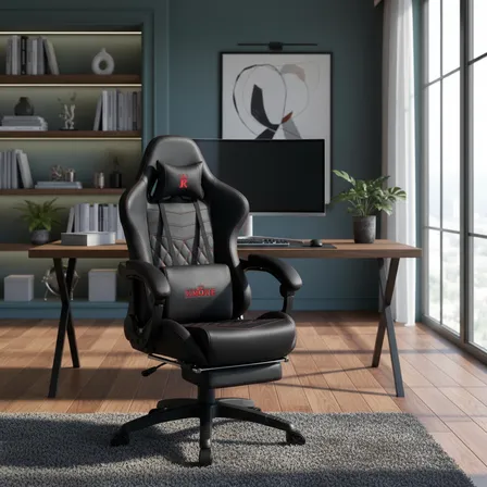 Silla Gamer Profesional Krone Xl Apoyapiés Y Masaje Lumbar