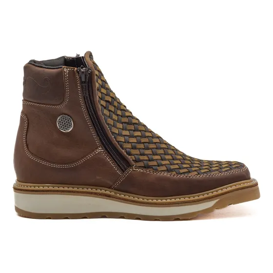 Botines Hombre Modelo Macho Doble Cierre Piel Res-petatillo