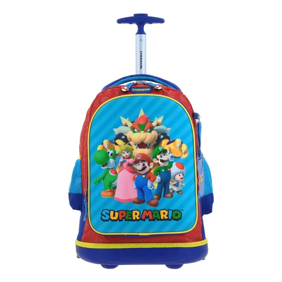 Mochila Con Ruedas Grande Mario Y Amigos