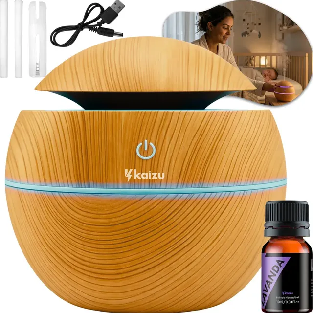 Umidificador De Ar Aromatizador De Ambiente Silencioso Ultrassônico Difusor Pure Air Portátil Bivolt Com Led Potente Kaizu