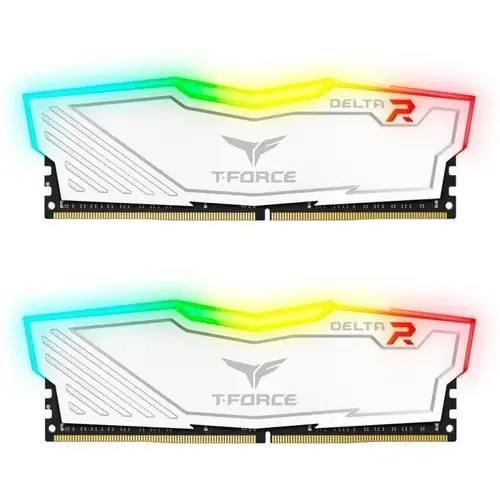 Memoria RAM T-Force Delta RGB gamer color blanco 16GB 2 Team Group TF4D416G3600HC18JDC01 | Cuotas sin interés