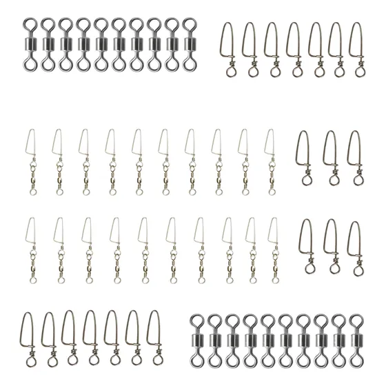 Kit Combo Pesca 60 Unidades Mosqueton Esmerillon Accesorios