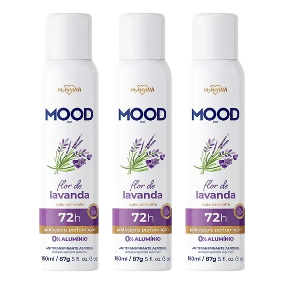 Desodorante Aero Mood 150ml Flor De Lavanda - Kit C/3un