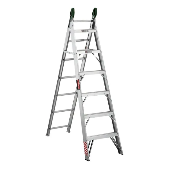 Escalera Doble Convertible Aluminio 2m 13 Esc Profesional