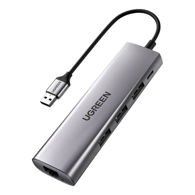Hub Ugreen 5en1 Usb-c Multipuerto 5gbps Micro 5v Rj45 Pc Mac