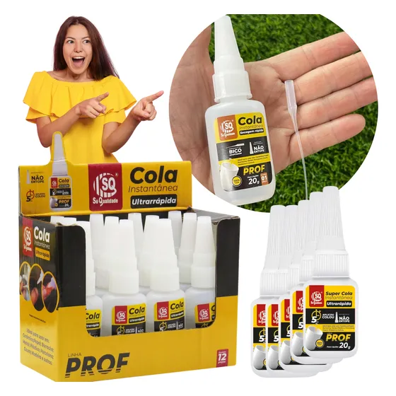 12 Cola Super Forte De 20g Instantânea Ultrarrápida Multiuso