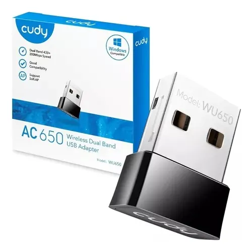 Adaptador Red Cudy Wu650 Doble Banda Ac650 Wifi Usb 3.0