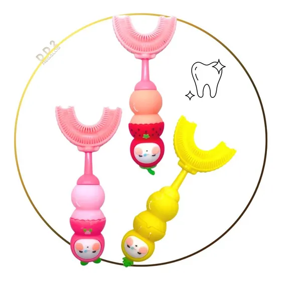 Cepillo De Diente Forma U Muñeco Kawaii Para Niños Bebe 360°