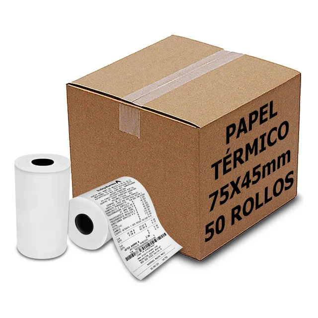 50 Rollos Papel Térmico Imp. Portátil Rt-320pb 3 Pulgadas 