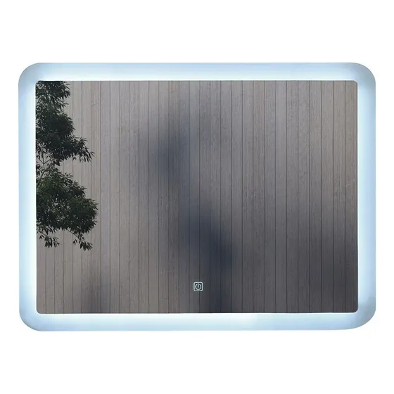 Espejo Rectangular Led 60x80 Cm Borde Escarchado 13.000k