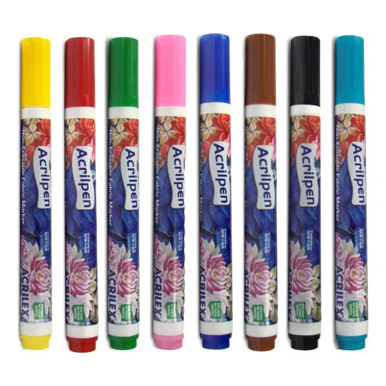 Kit X 8 Canetas Coloridas Para Tecido, Roupas (escolha) Nfe