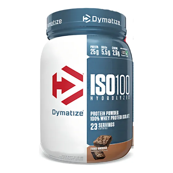Suplemento Dymatize Whey ISO-100 en polvo 640g Sabor Fudge Brownie