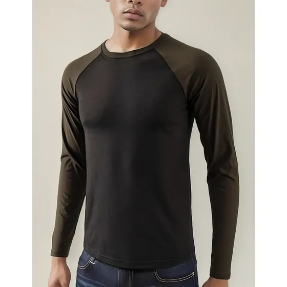 Buzo Camiseta Larga Para Hombre Talla Grande Bicolor