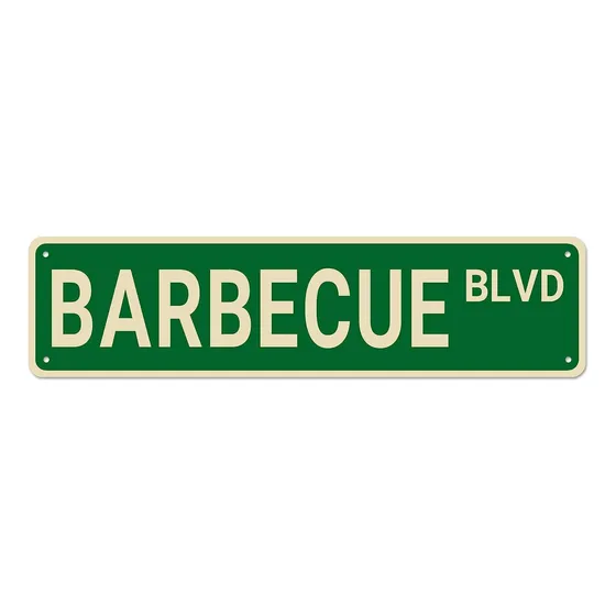 Letrero Calle Blvd Barbecue Barbacoa Decoracion Para Amante