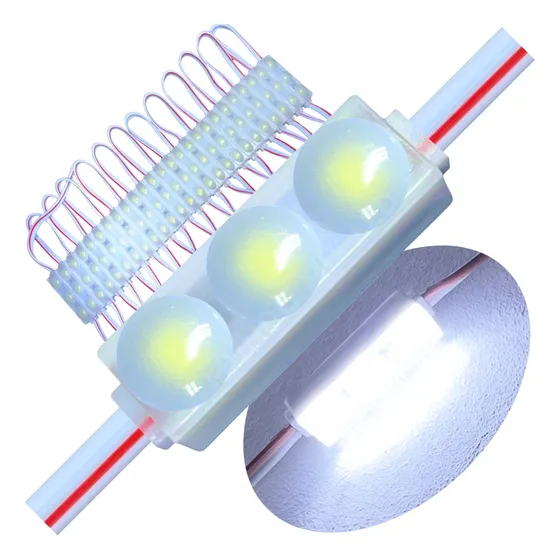 200pçs Micro Módulo Led 12v Lente 160º 2835 3-leds 3cm 1,5w