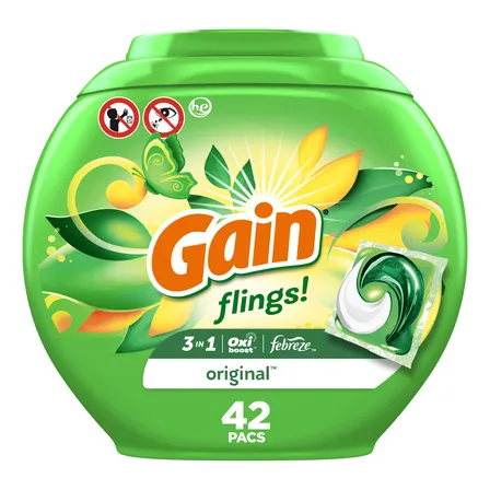 Detergente En Cápsulas Gain Flings Aroma Original 42un