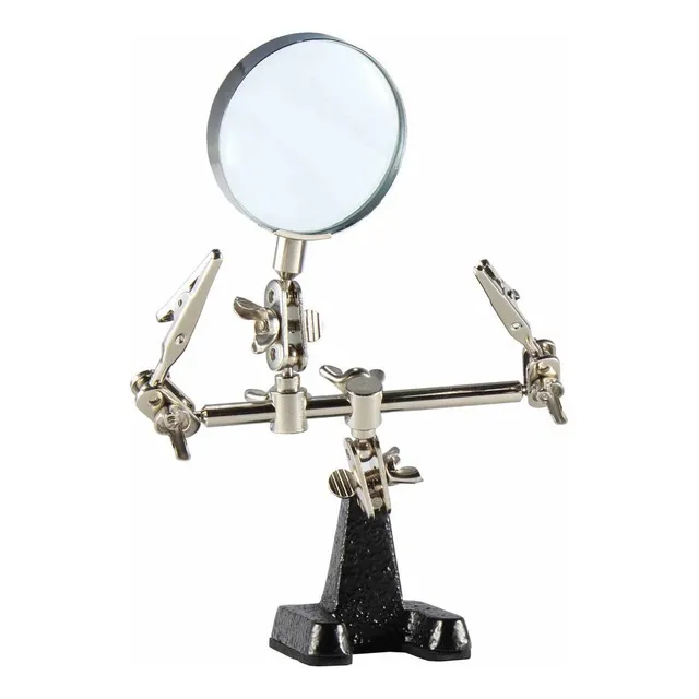 Lupa Para Soldar Soporte Base Caimanes Pinza 2 Brazos Weller