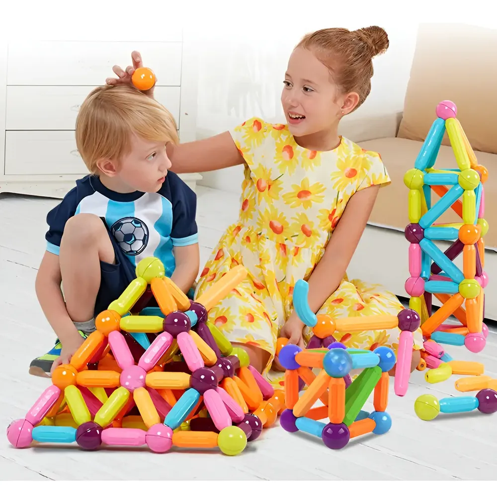 Juego Bloques Para Armar Magnéticos Barra Magnetic 42 Piezas