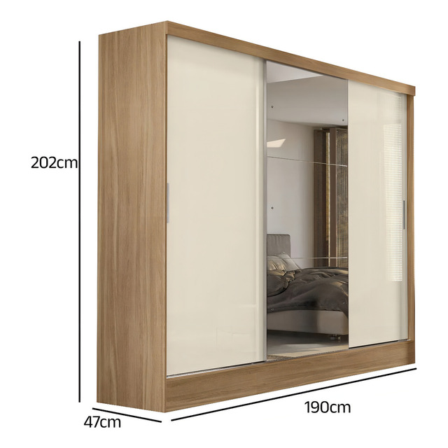 Guarda Roupa Casal 3 Portas 2 Gavetas Plata Demóbile Wt Guarda Roupa Casal 3 Portas 2 Gavetas Plata Demóbile Wt