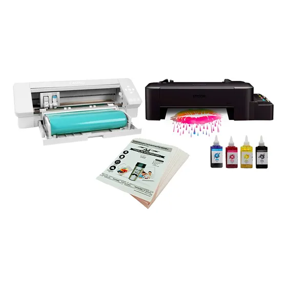 Sublimación Cameo 4 + Impresora L121 + Kit Tintas + Papel A4