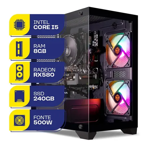 Pc Gamer Mcl, Intel I5-10400f, Gtx 1660, 16gb Ddr4, Ssd 48gb 480