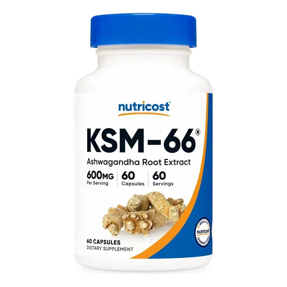 Nutricost Ksm 66 Ashwa Root Extract 600mg 60 Caps Sabor Sin Sabor