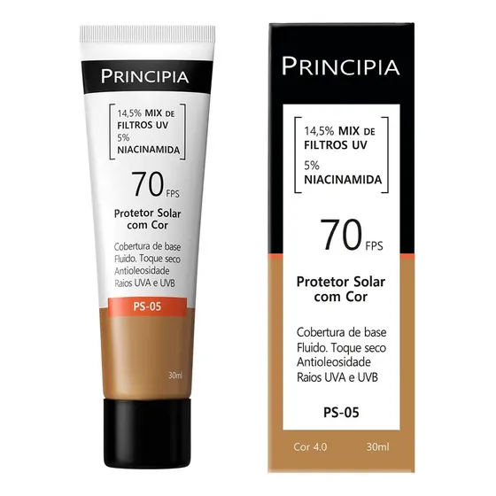 PRINCIPIA, Protetor Solar Facial FPS70 PS-05 Cor 4.0 c/ 30ml