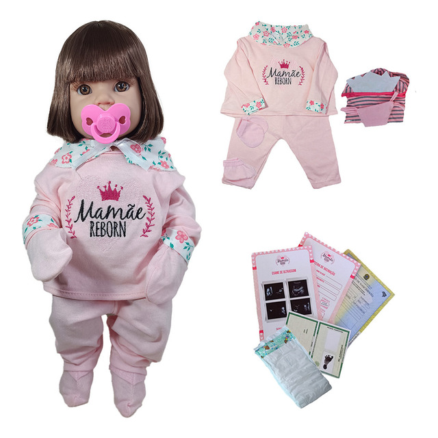 Boneca Bebê Reborn Mamãe Reborn 45cm Vinil Acessórios. Boneca Bebê Reborn Mamãe Reborn 45cm Vinil Acessórios.