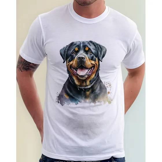 Camiseta Cachorro Rottweiler Camisa Masculina