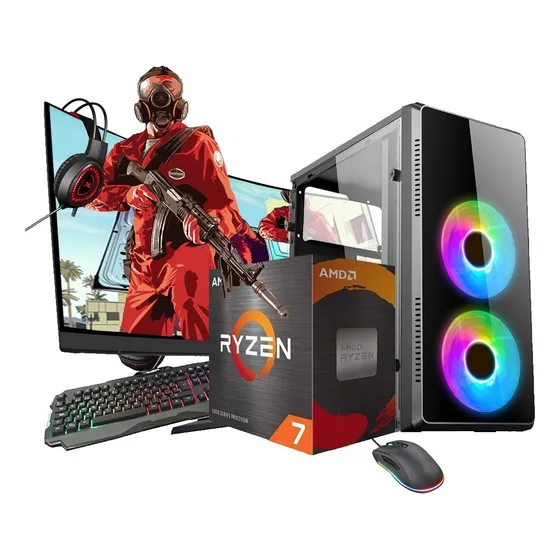 Pc Gamer Amd Ryzen 7 5700g 32gb 960g Ssd Monitor 24 Completa