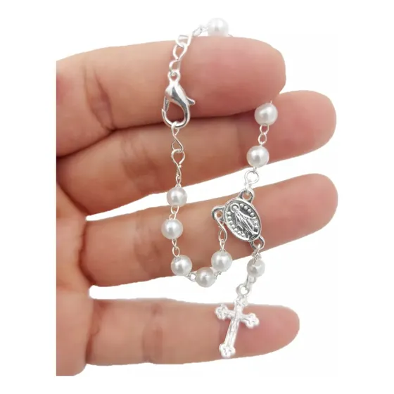 10 Mini Terço C/ Fecho Mimo Batizado Casamento Boda Comunhão