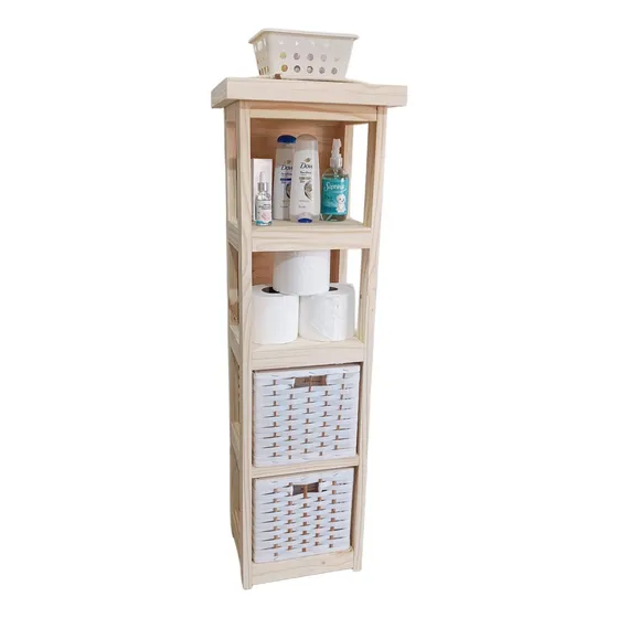 Organizador Baño Con Canastos Y 2 Estantes