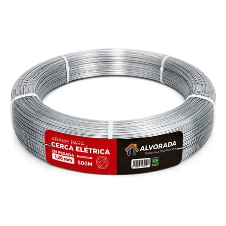 Arame Cerca Elétrica 500 Metros Fio - 1,20mm Segurança Geral Cinza