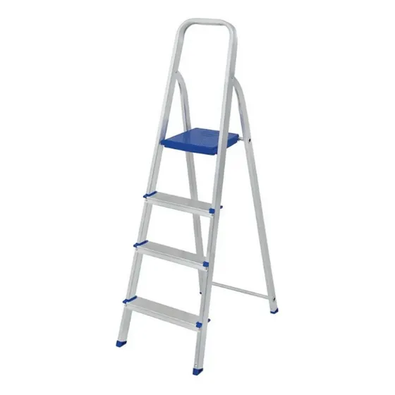 Escalera Aluminio 4 Escalones Plegable 120 Kgs Oferta Mf