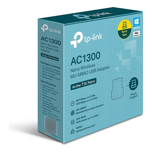 Adaptador Usb Inalambrico Wifi Tplink Archer T3u Nano Ac1300