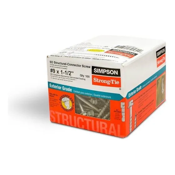 Caja 100 Tornillo Conector Estructural Sd9112r100 Simpson St