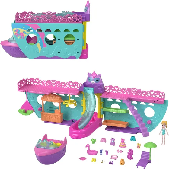 Polly Pocket Barco Portátil Para Jugar Con Agua E Incluye Mu