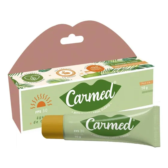 Hidratante Protetor Labial Carmed Água De Coco Fps 30 - 10g