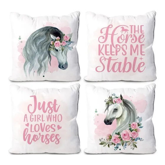 Innobeta Regalo Caballo Para Niña 4 Funda Almohada Impresa X
